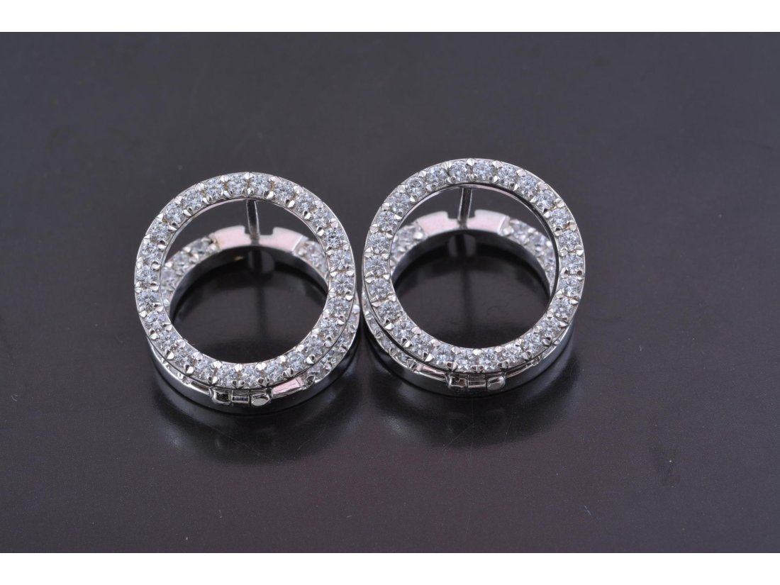 Сережки кружечки з камінням