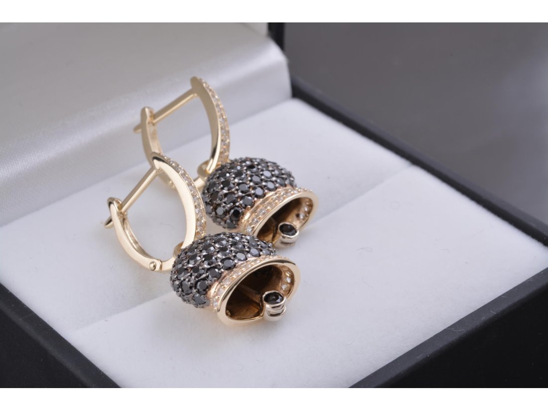 Сережки дзвіночки у стилі Chantecler, жовте золото