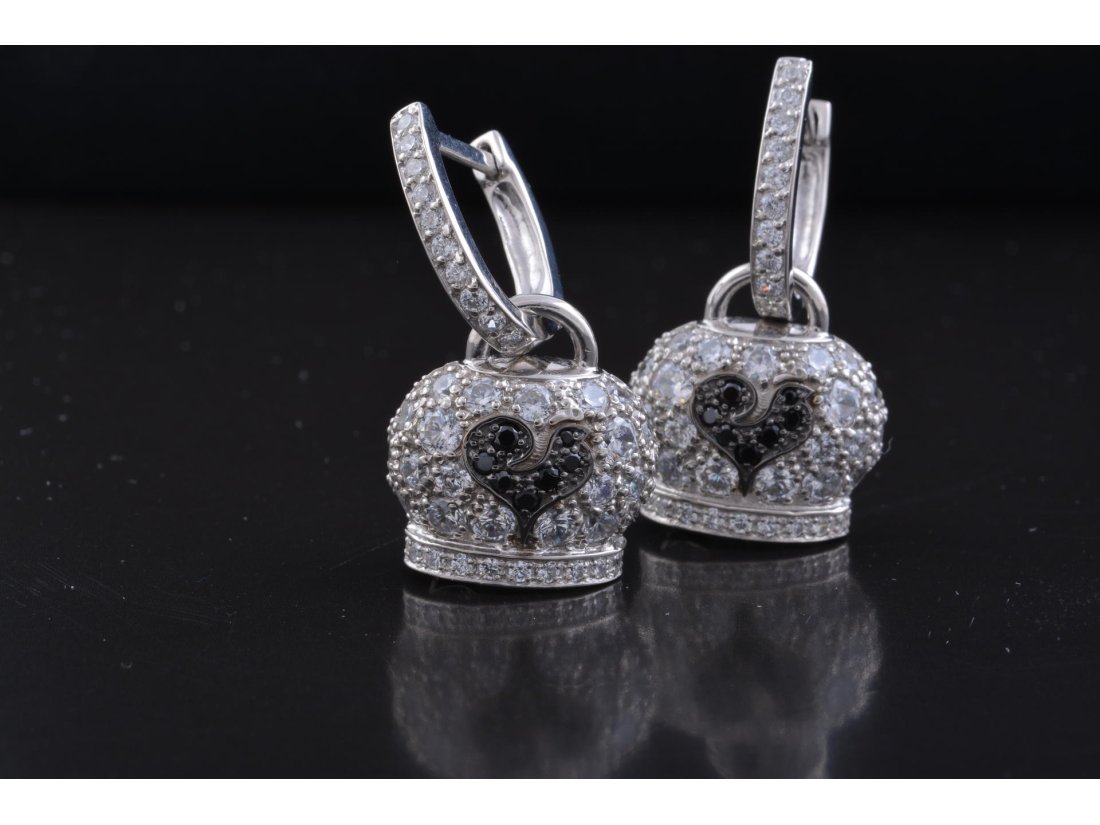 Сережки з півнем у стилі Chantecler, срібло