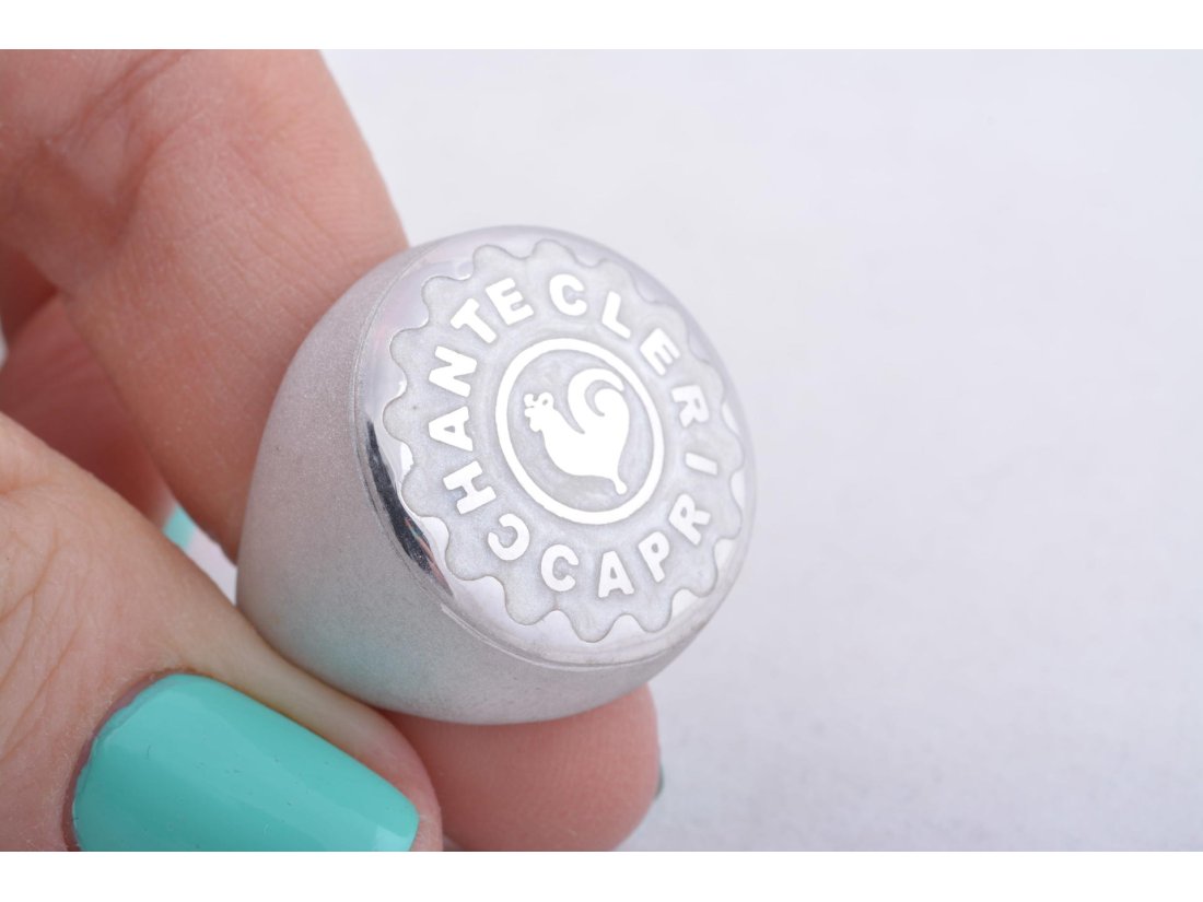 Перстень у стилі Chantecler з перламутровою емаллю