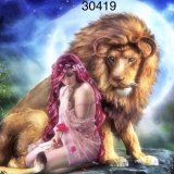 Девушка с львом 40х50 - Фото1 Девушка с львом 40х50 оптом, фото 1468