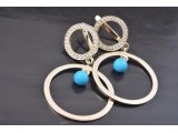 Сережки кружечки із бірюзою