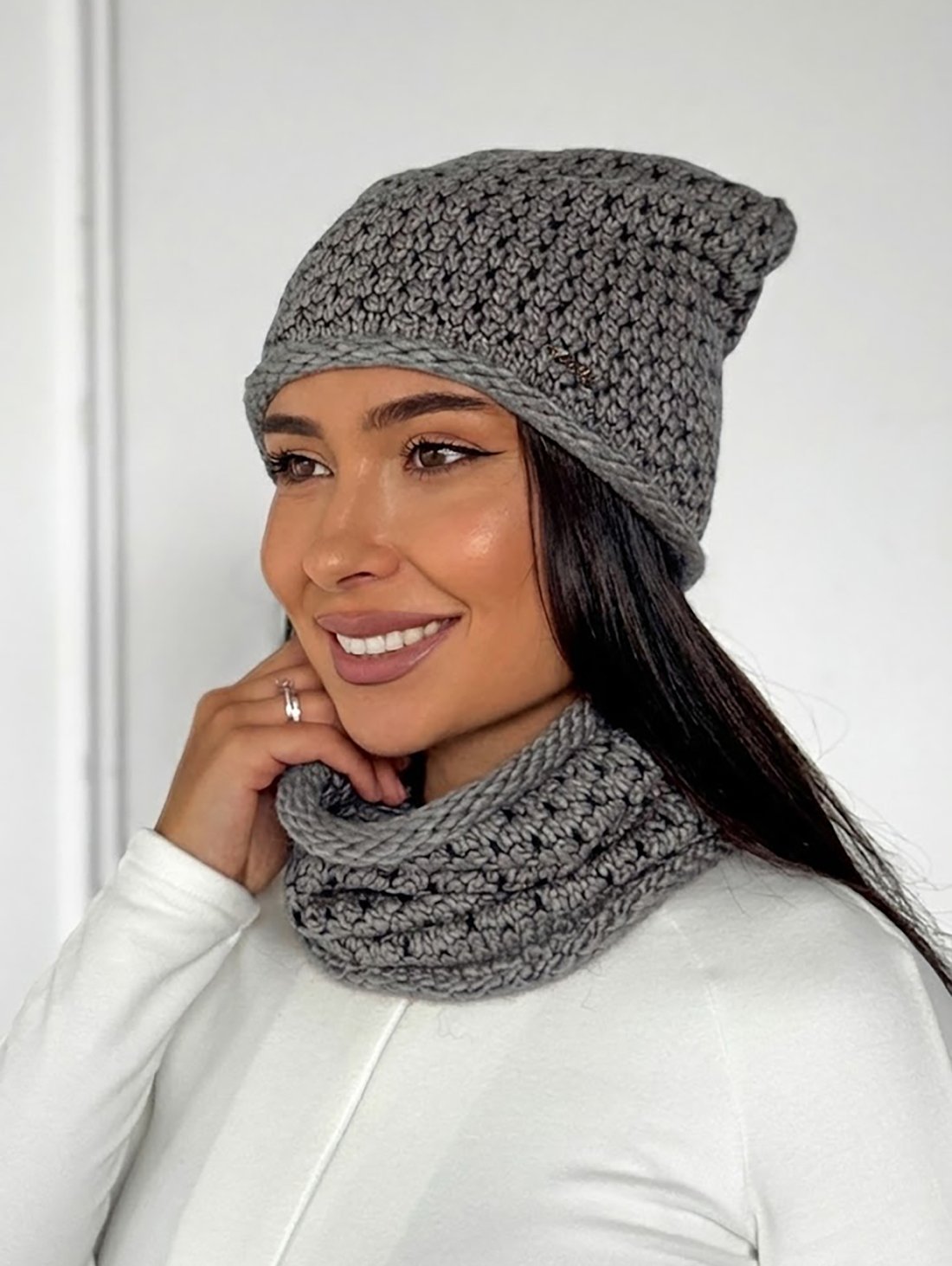 Теплий жіночий комплект у м’яких текстурах INNOE 950065-1 Сірий - Innoe