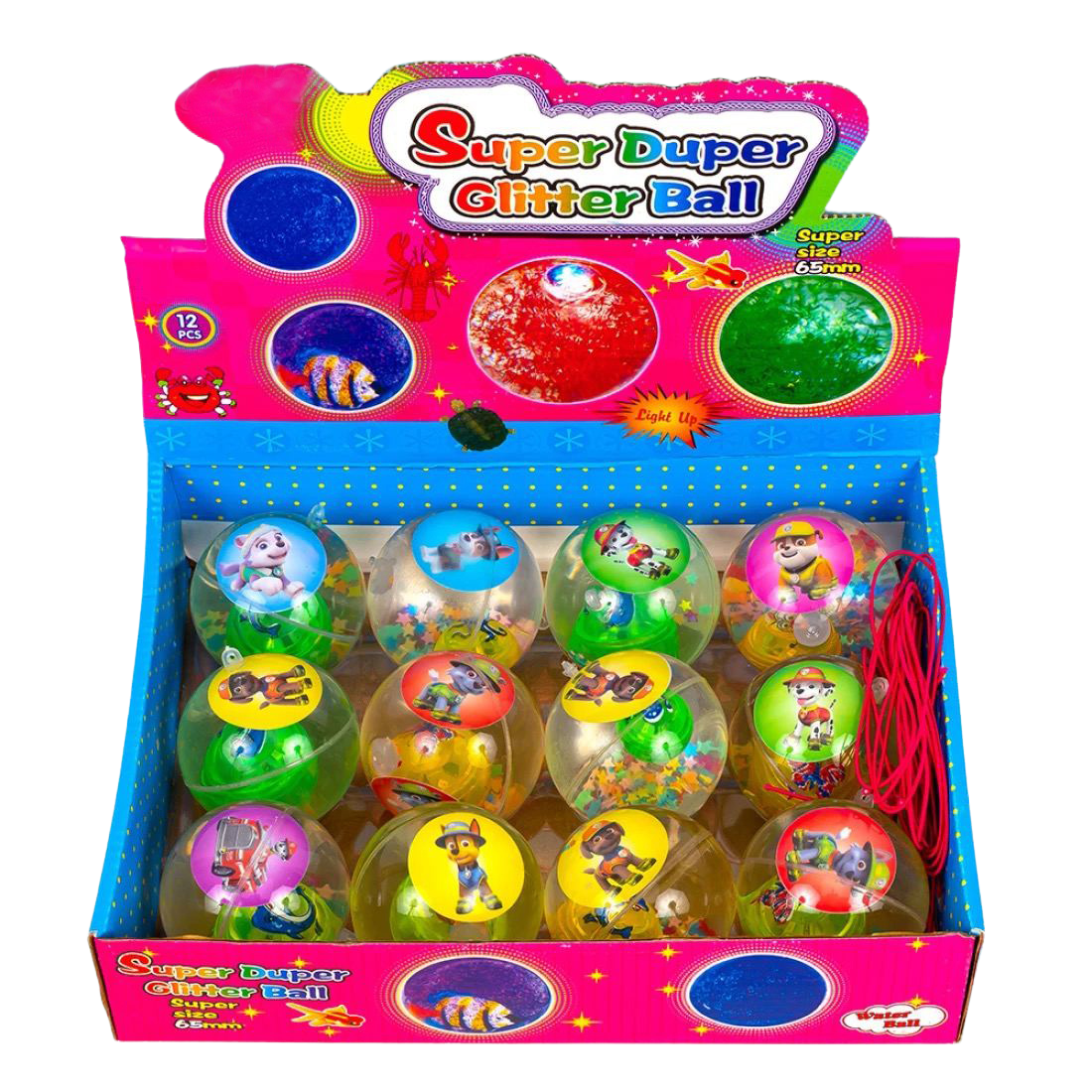 Сяючі м'ячики на резинці Собачки патруль 6,5 см