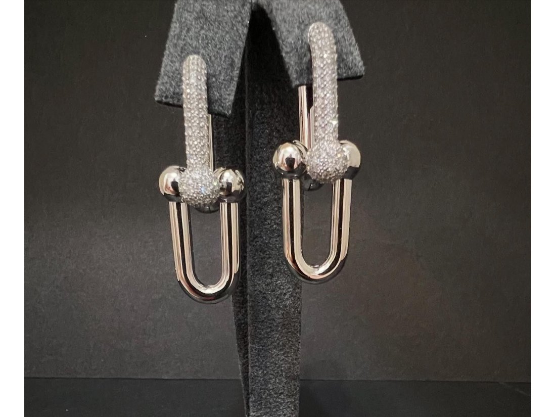 Сережки з діамантами у стилі Tiffany - Фото3 Сережки з діамантами у стилі Tiffany - Купити