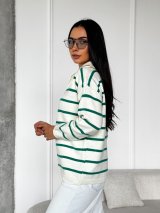 Стильний трикотажний светр у смужку INNOE 300064-1 Зелений - Innoe