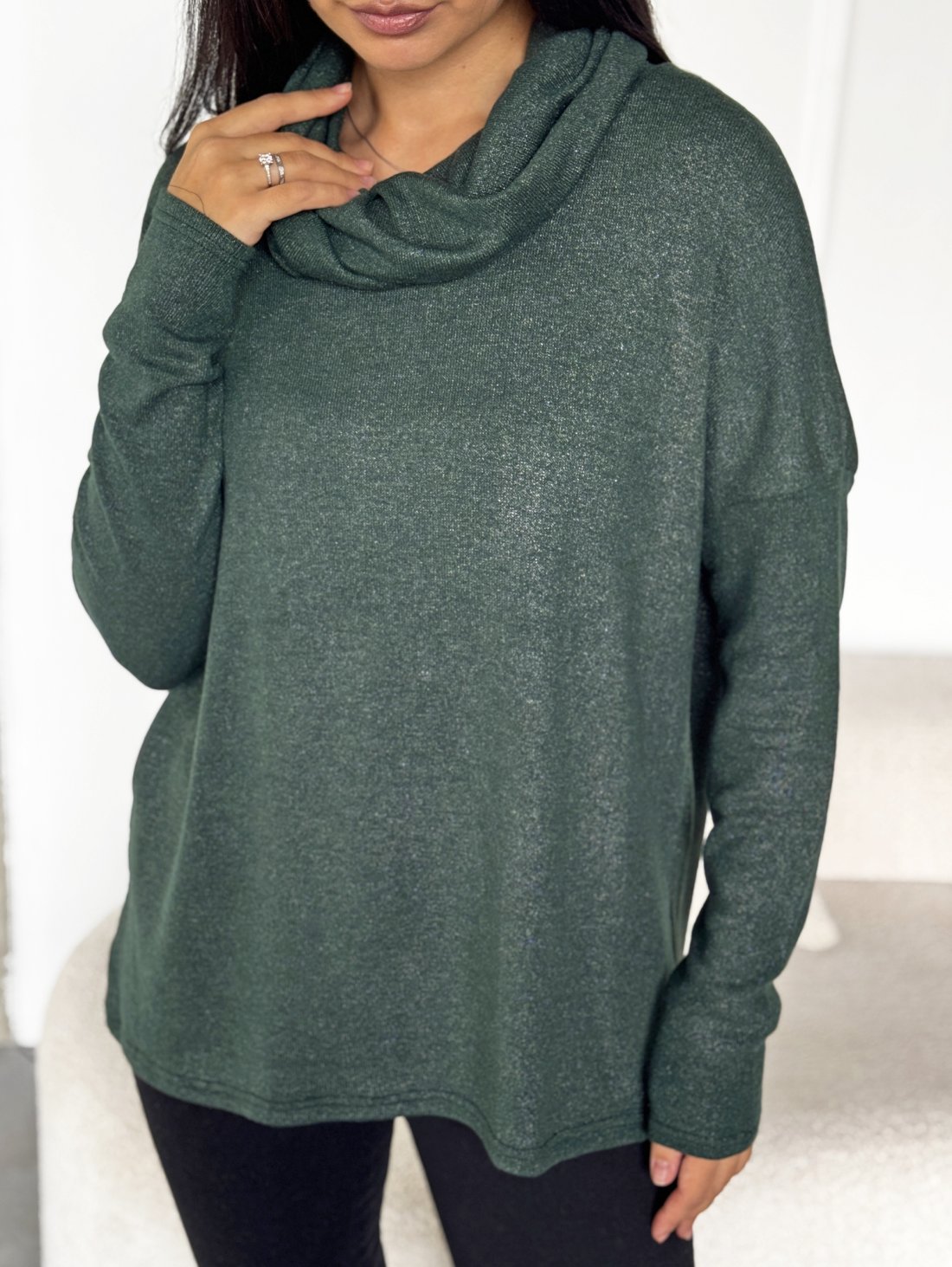 Туніка з люрексовим напиленням 230222-3 Зелений