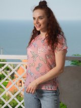 Персикова блуза із шифону 230139-4