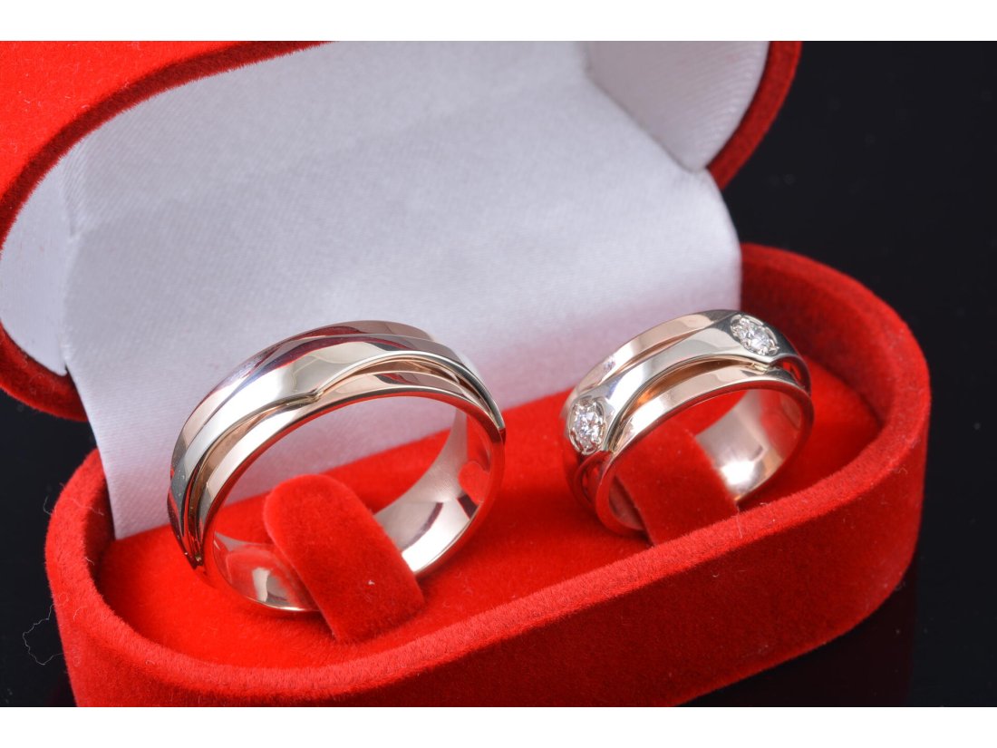 Обручки, комбіноване золото