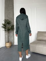 Тепле жіноче плаття-худі з турецької тринитки люрексом і начосом INNOE 270587-1Зелений