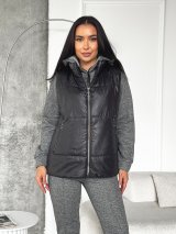 Стильний утеплений жилет без капюшона INNOE 300060-2 Чорний