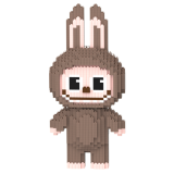 Конструктор Magic Blocks Лабубу Висота 30 см Коричневий