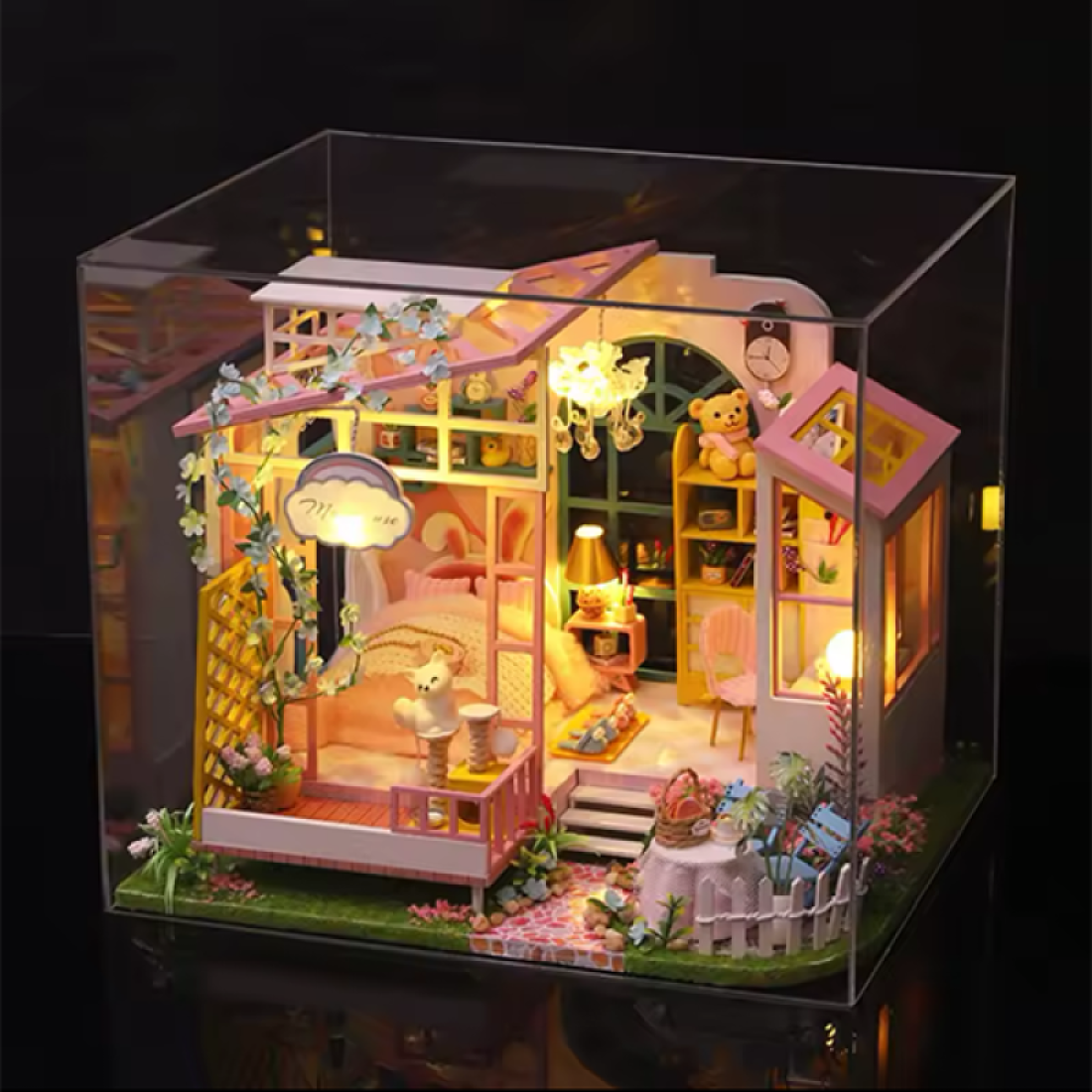 3D Румбокс "Dream in the flowers" DIY Dollhouse + Пилозахисний купол - Pobut