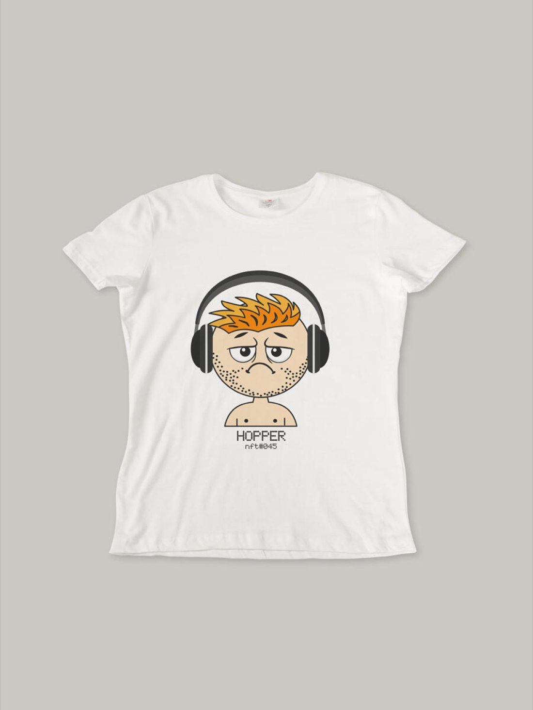 Чоловіча футболка, біла з принтом аватара Hopper 045 - Купити