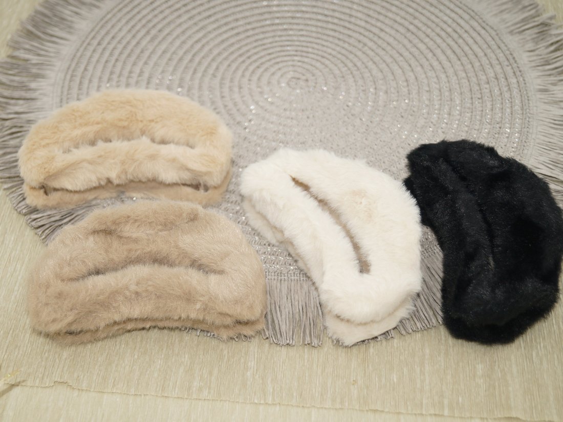 Краби для волосся 11 см. Штучне хутро.