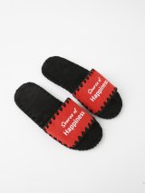 Чоловічі домашні капці Класичні з принтом Source of happiness, відкриті червоні