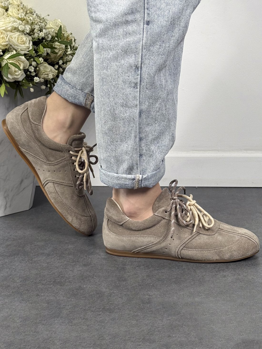 Кеди Casual із натуральної замші INNOE 777570-4 Бежевий - Купити