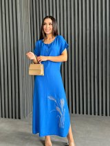Лляна сукня максі з вишивкою Колоски 270184-4