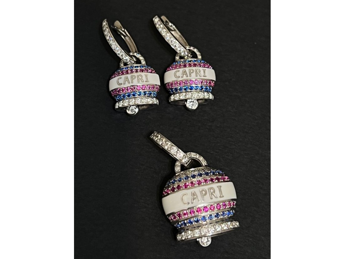 Підвіс з емаллю та камінчиками у стилі Chantecler, срібло - Фото2 Підвіс з емаллю та камінчиками у стилі Chantecler, срібло - Багира