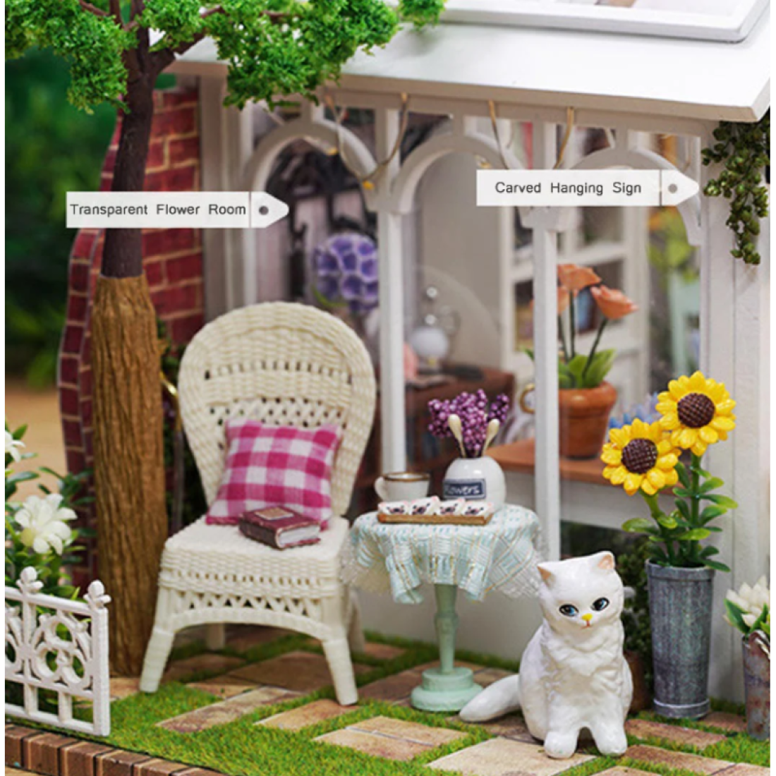 3D Румбокс «Квіткова оранжерея»‎ DIY DollHouse + пилозахисний купол