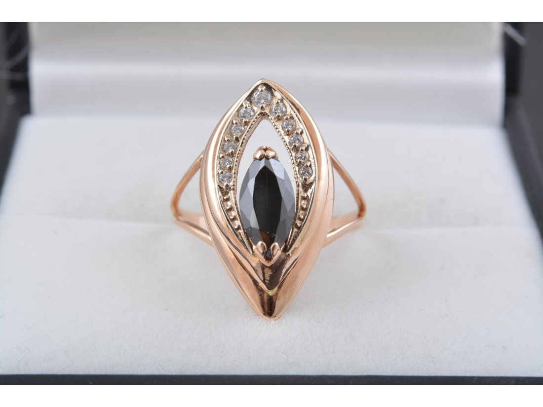 Жіноча каблучка із чорним каменем - Багира