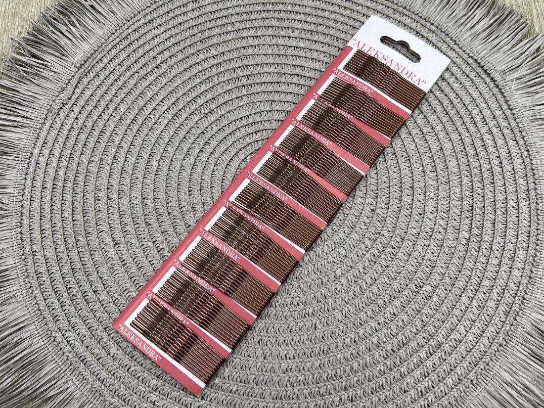 Невидимки для волосся. ALEKSANDRA 5.7 см. Коричнева