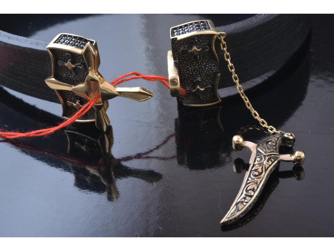 Чоловічий шкіряний браслет &quot;Шабля&quot;.