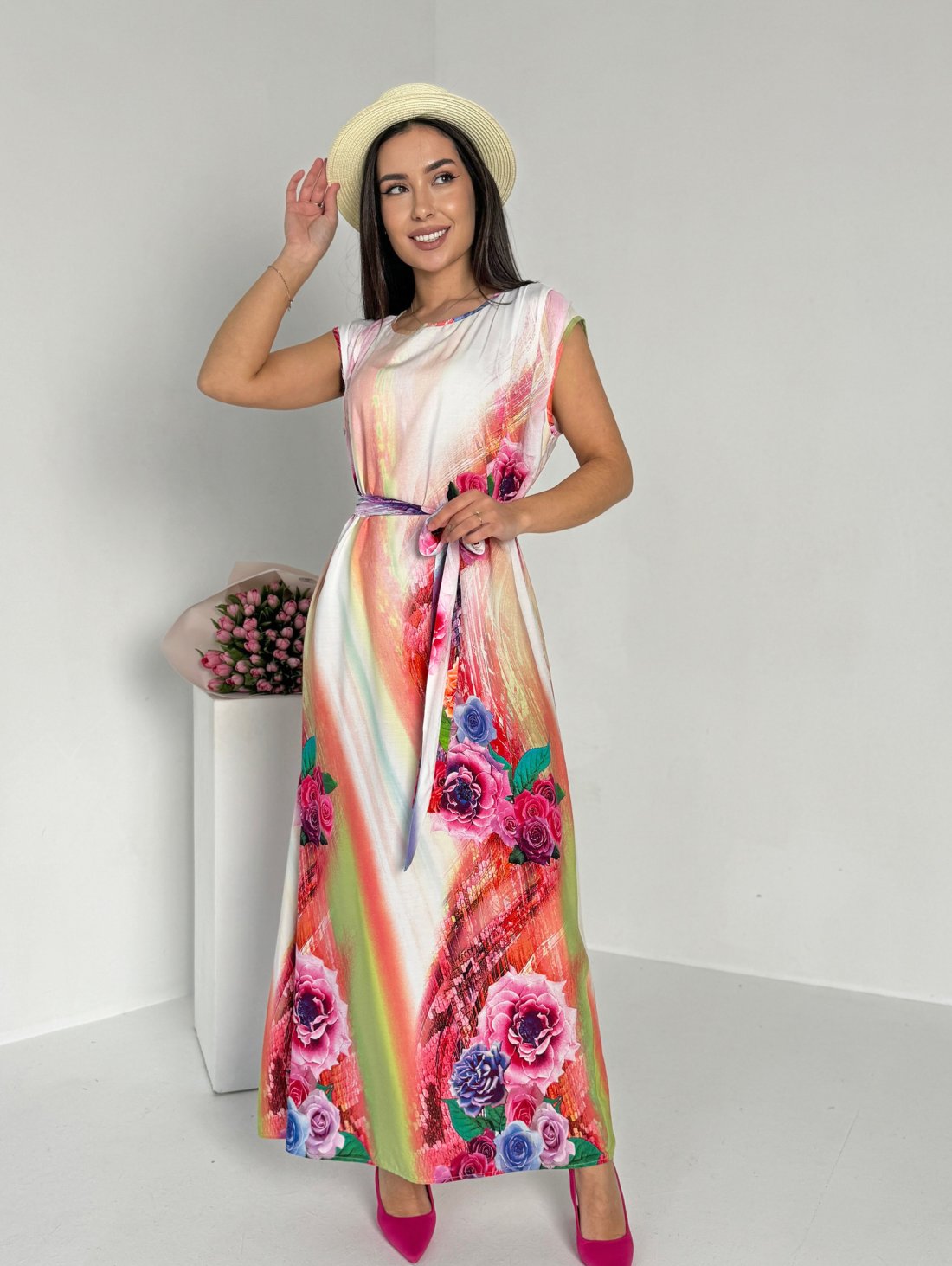 Жіноча довга літня вільна сукня INNOE 270552-1 Білий