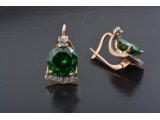 Сережки із зеленим камінням - Купити