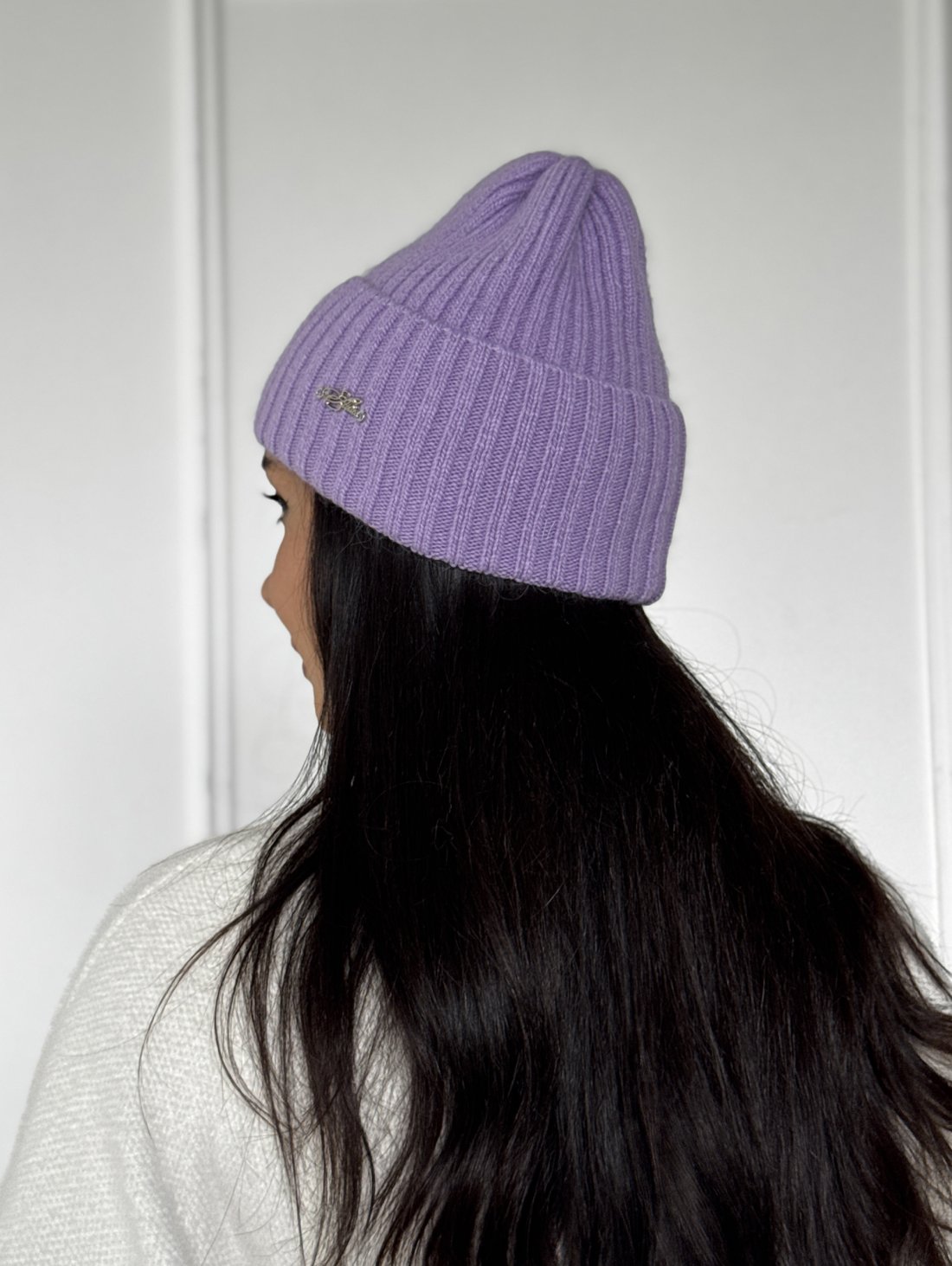 Стильна жіноча шапка рельєфної в'язки INNOE 950868-1 Лавандовий