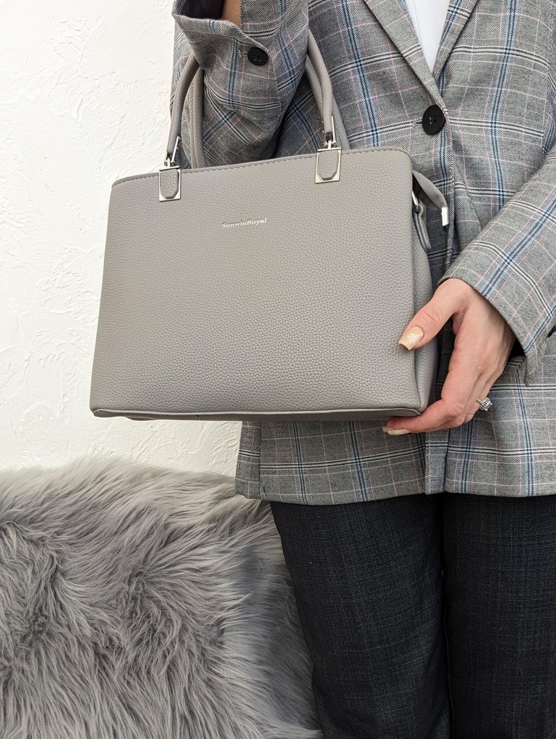 Сумка Urban Strap під натуральну шкіру з широкою шльовкою INNOE 300009-5 Сірий