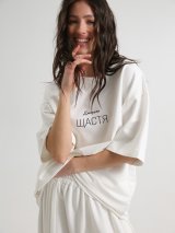 Футболка стану Щастя з принтом "Джерело Щастя" білого кольору - 987 - товари що змінюють свідомість