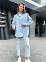 Стильна жіноча сорочка у клітину 230220-1 - Innoe