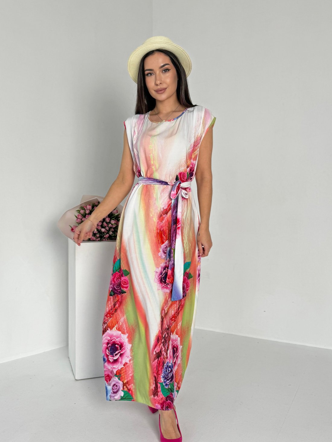 Жіноча довга літня вільна сукня INNOE 270552-1 Білий