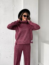 Костюм з блиском люрексу INNOE 210366-4 Бордовий