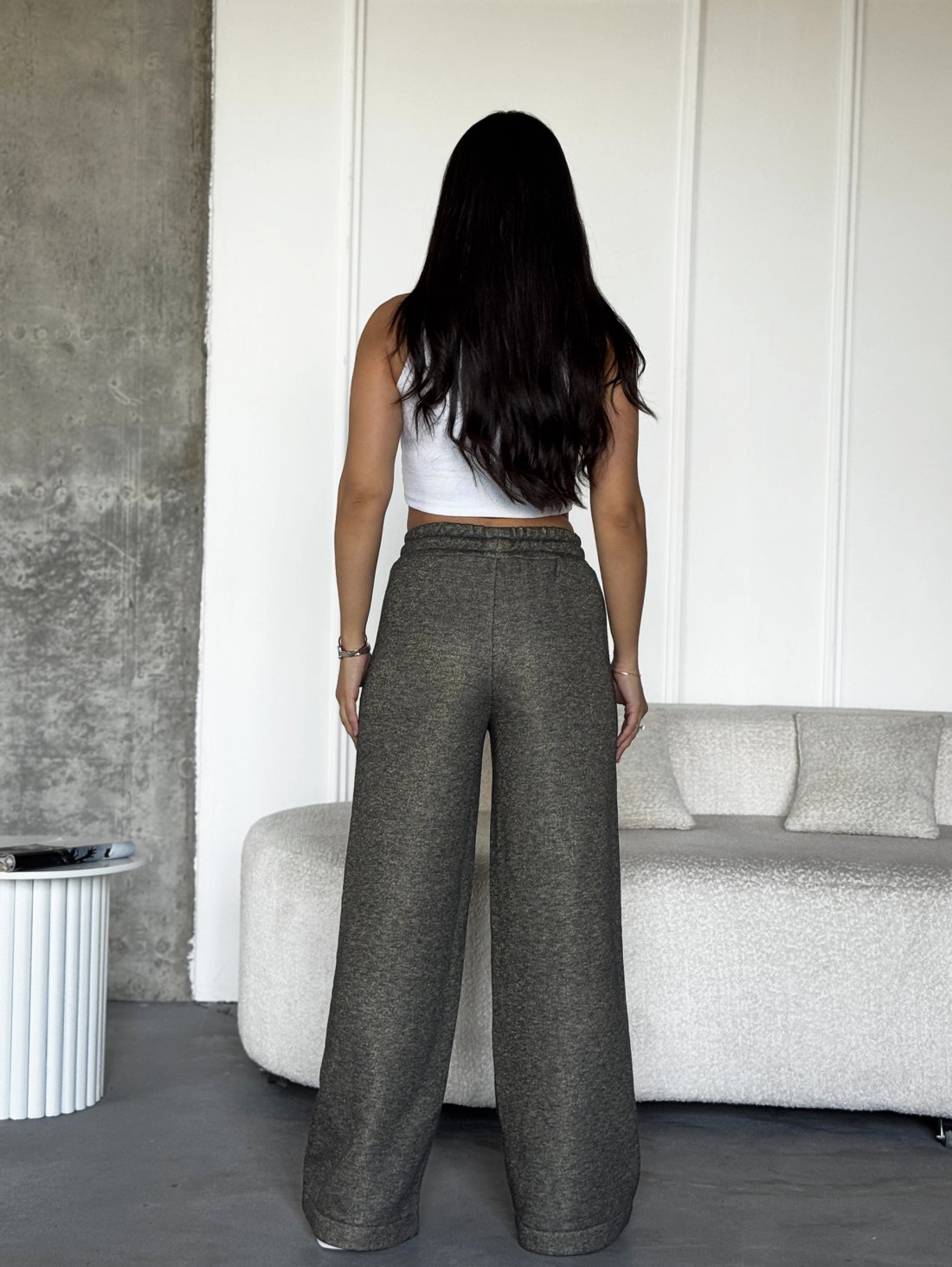 Теплі штани палаццо INNOE 300031-1 Сірий срібло