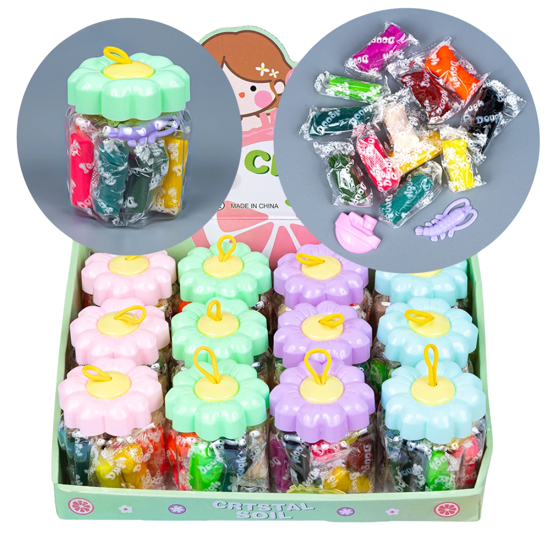 Пластилін з фігурками Квітка 12 кольорів