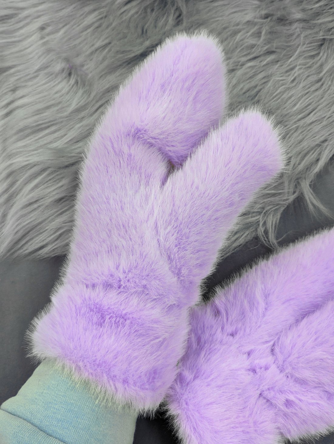 Стильні зимові хутряні рукавиці для морозної погоди INNOE 85005-2 Лавандовий - Купити