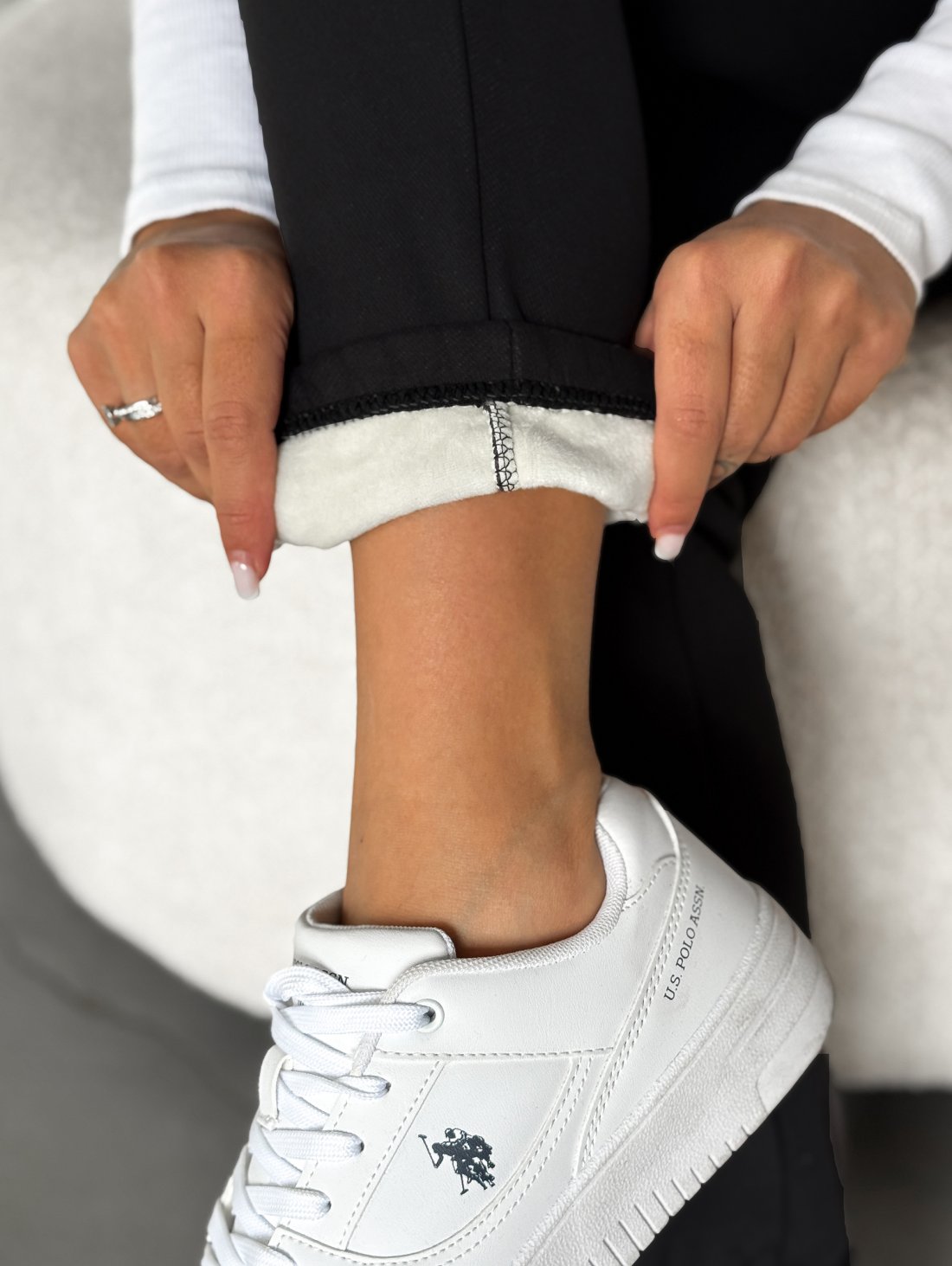 Теплі базові штани з шнурком INNOE 300061-1 Чорний - Innoe