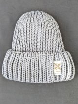 Шапка крупної в'язки з відворотом на флісі INNOE 950234-1 Світло-сірий