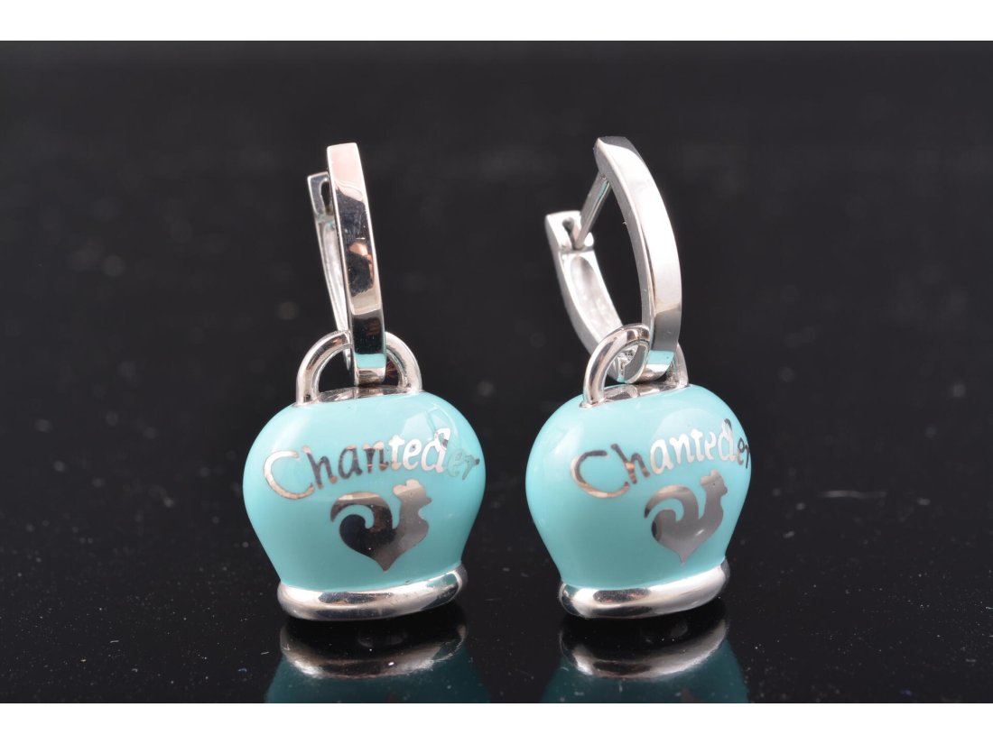 Сережки з емаллю в стилі Chantecler, срібло