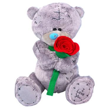 М'які іграшки Ведмедики з трояндою 20 см - Купити