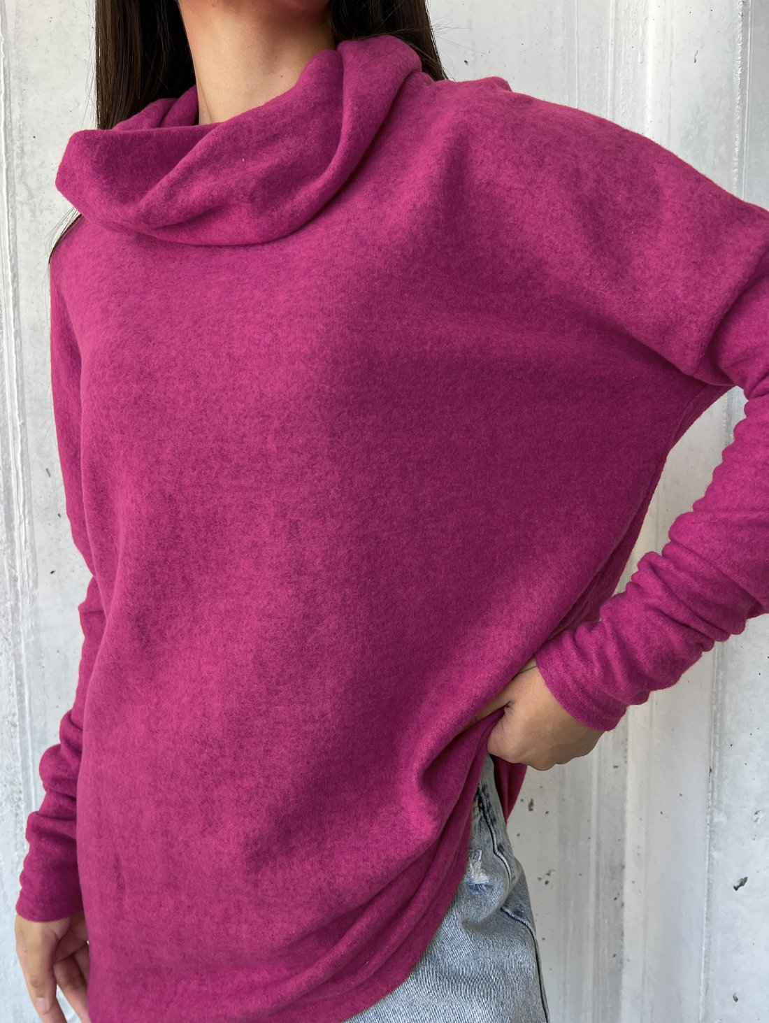 Туніка вільного силуету 230222-3 Малиновий - Innoe