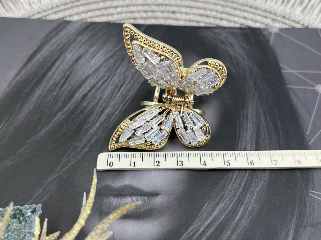 Металеві краби для волосся. "ZAYA" 4.5 см. золото - Кристалік