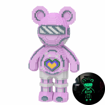 Конструктор Magic Blocks, що світиться, Ведмедик 50 см Bearbrick Рожевий - Купити