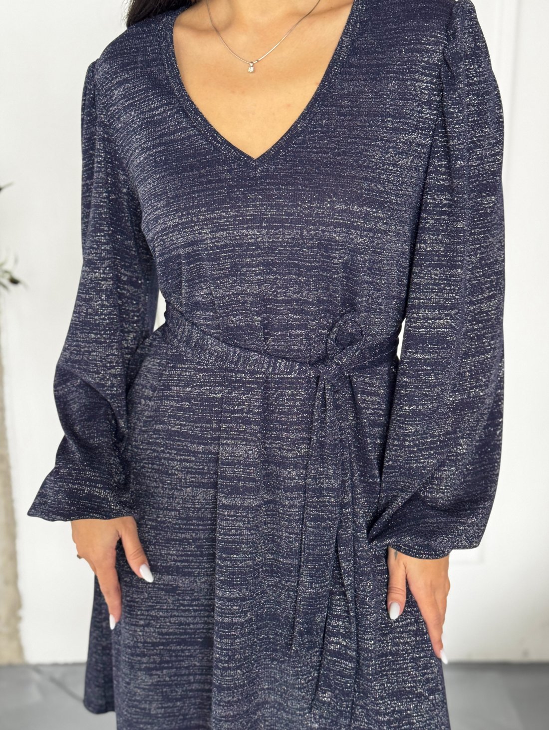 Сукня з люрексом INNOE 270588-2 Темно-синій - Innoe