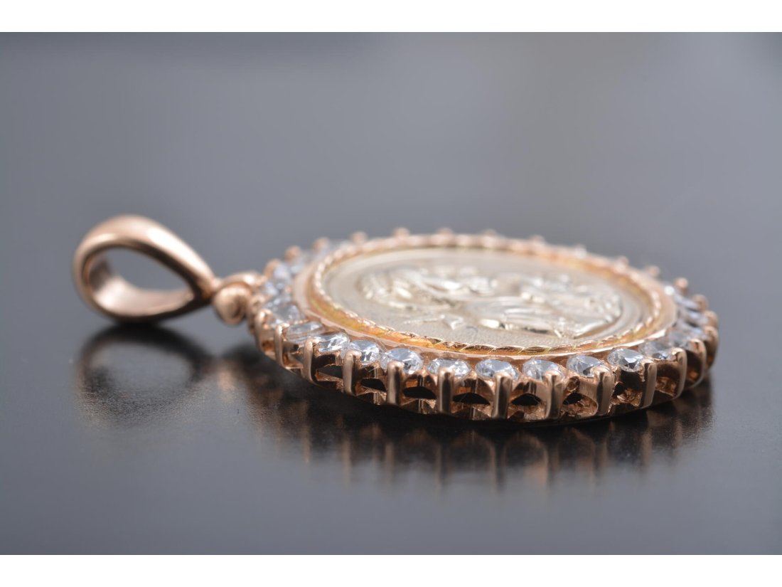 Медальйон із камінням «Мадонна з немовлям» - Купити