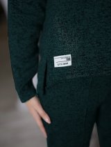 Модний костюм двійка з ангори з начесом 210352-1 Темно-зелений - Innoe