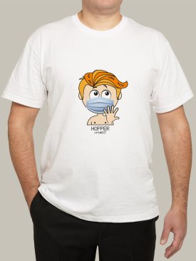Чоловіча футболка, біла з принтом аватара Hopper 037 - Купити