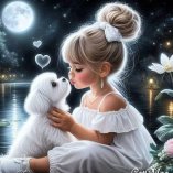 Девочка с собачкой 40х50 оптом, фото 96454